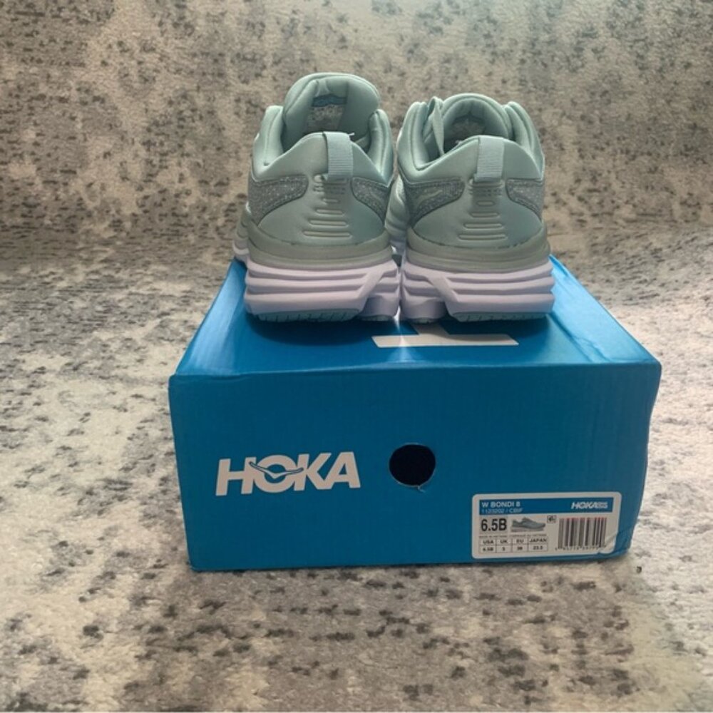 Hoka One One Bondi 8 Light Blue Women’s Running Shoe Sizes 5B, 6B, 6.5B, 7.5B - Picture 4 of 6